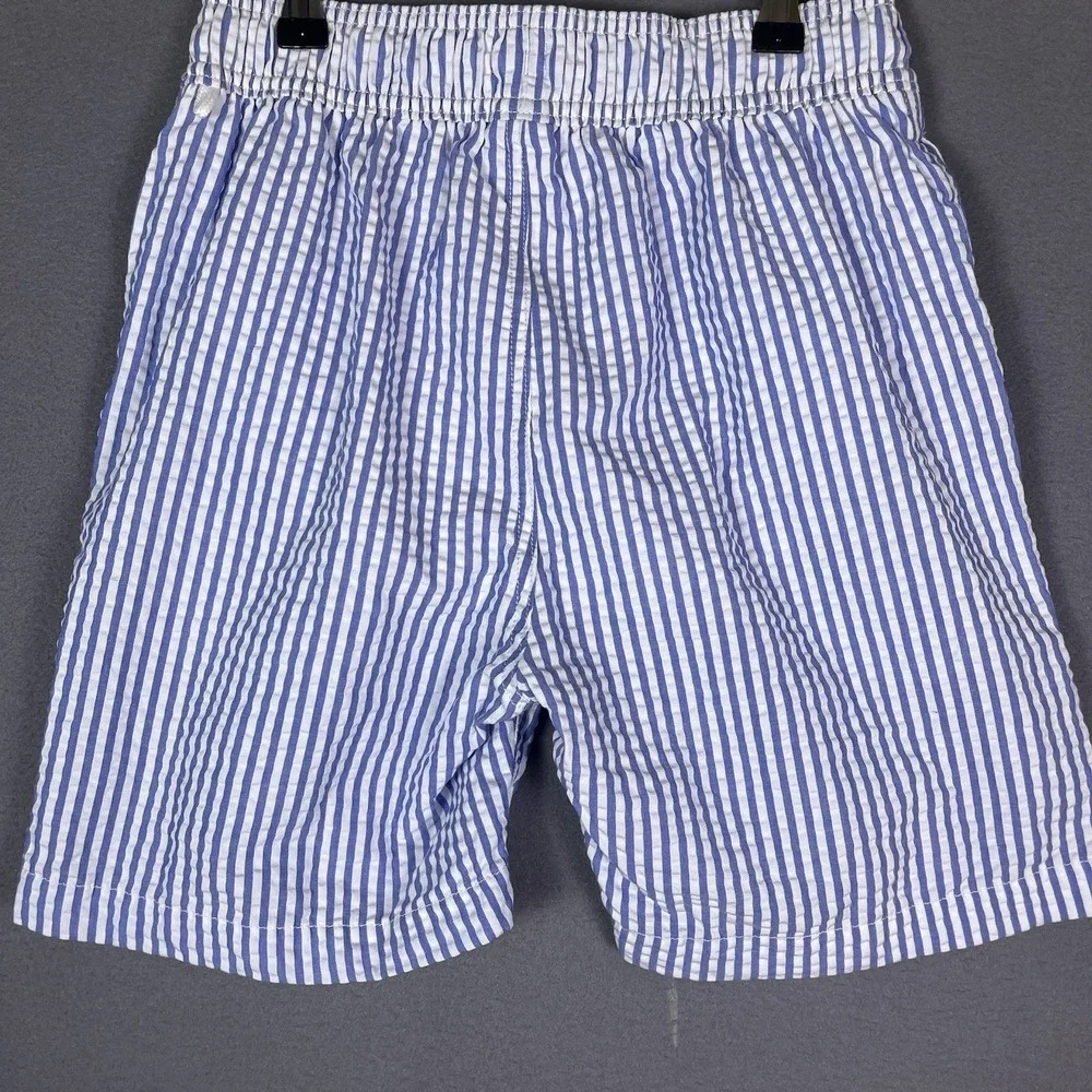 NWT Crewcuts Swim Trunks Boy's Size 16 Blue Pinstripe Mesh Lined J. Crew